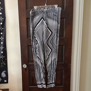 Calvin Klein Black and White Geometric Pants